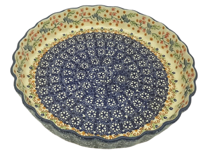 Polish Pottery Quiche Dish - Florac Pattern