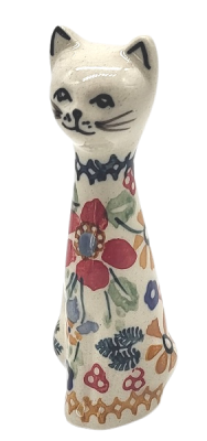 Bunzlauer Katzen-Figur 9,5 cm hoch, Dekor Cornelia
