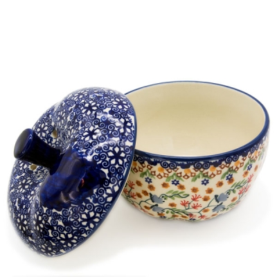 Bunzlauer Keramik Apfelbräter 450 ml Florac Deckel ab