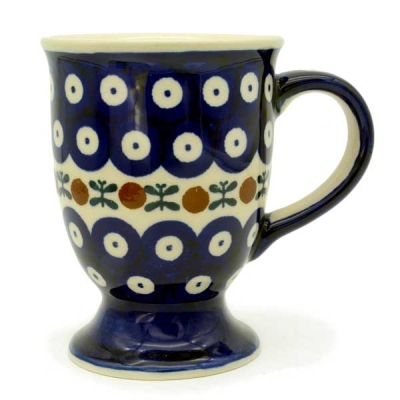 Polish Pottery Capuccino Mug - Pattern Kranz