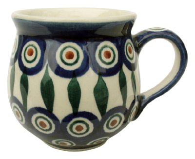 Polish-Pottery-belly-mug-small-polka-design