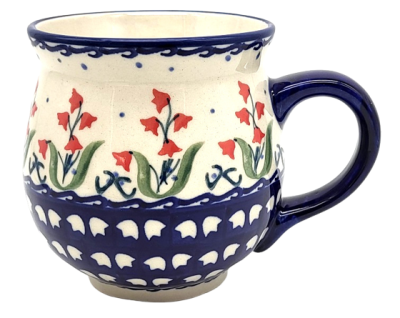 Polish Pottery jumbo mug Glockenblume red design - 2.Qual.