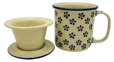 Polish Pottery Mug Straight (l) Pattern Margarete