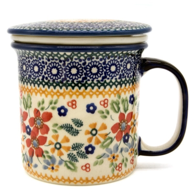 Polish Pottery Mug Straight (l) Pattern Cornelia