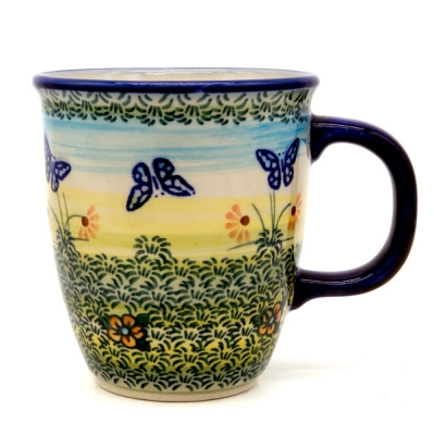 Polish Pottery mug 260 ml butterfly pattern Carmen