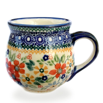 Polish Pottery Mug Round - Cornelia Pattern