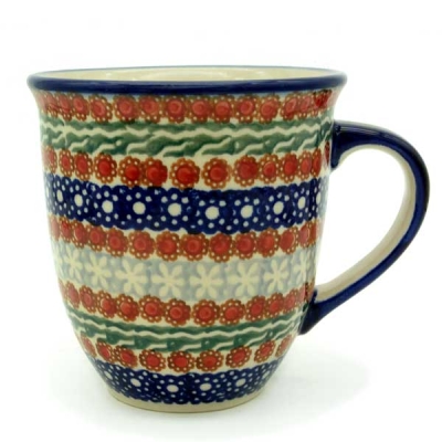 Polish Pottery Mug "Mars" (l) Siena Pattern - 2.Qual.