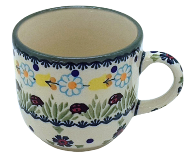 Bunzlauer Keramik Kaffee-/Teetasse Olaf Dekor Marienkäfer Oberansicht