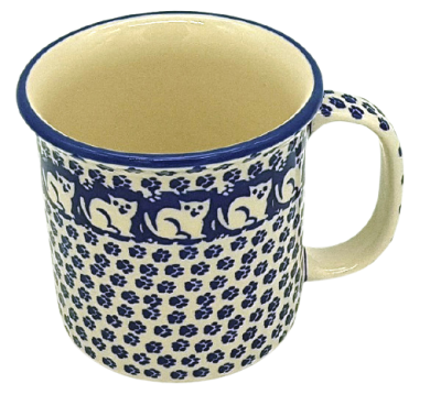 Polish Pottery Mug Straight (l) - Pattern Garfield
