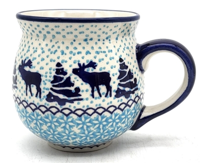 Polish-Pottery-belly-mug-medium-size-traditional-design-adelheid