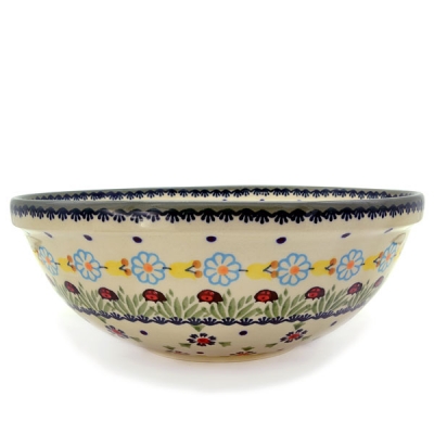 Polish Pottery Salad Bowl Marienkäfer design - 2.Qual.