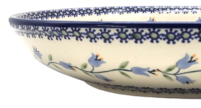 Polish Pottery serving dish or fruit bowl 30 cms, Agnes pattern, view with detail