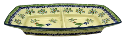 Bunzlauer Keramik flache Servier oder Aufschnittplate, Seitenansicht