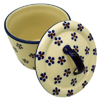 Polish Pottery Lard Pot - Lid - Pattern Margarete