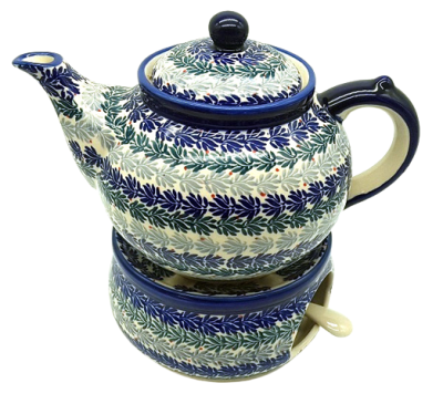 Polish Pottery Teapot - Coral Pattern