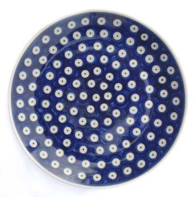 Polish Pottery cake plate dia. 21,5 cm design Blue Spot