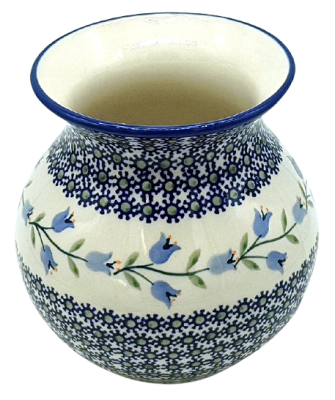 Polish Pottery Vase Round (l) in Agnes Pattern