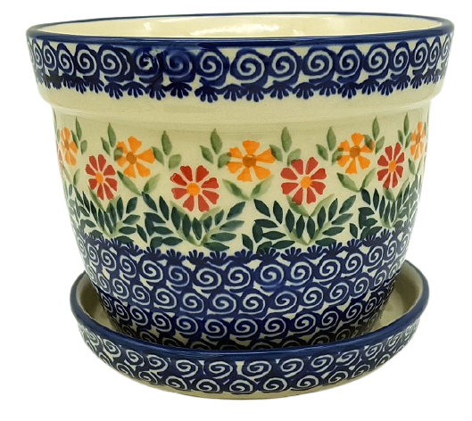Handgemachter Blumentopf aus Bunzlauer Keramik • Wunderschöner