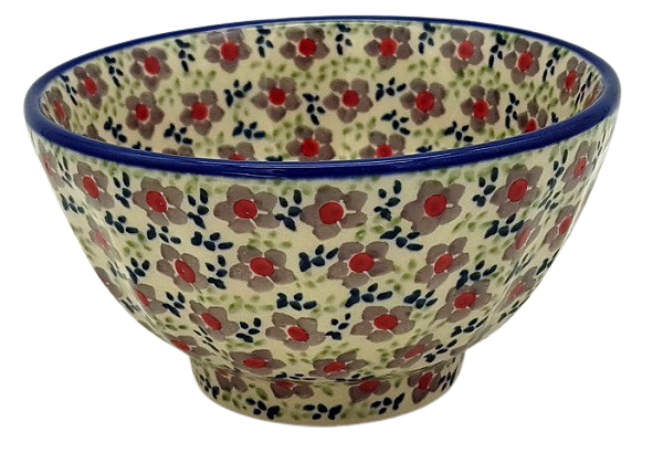 Polish Pottery Rice Bowl in Pattern Viola bela - 2.Qual.