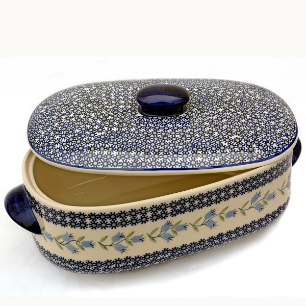 Polish Pottery bread jar medium size, Agnes pattern