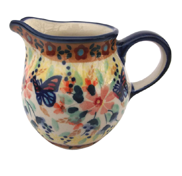 Bunzlauer Keramik Sahnegiesser 125 ml Dekor Papillon