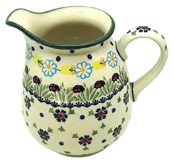 Polish Pottery Jug 1 litre - Pattern Ladybird
