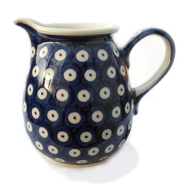 Polish Pottery jug one pint bluespot design