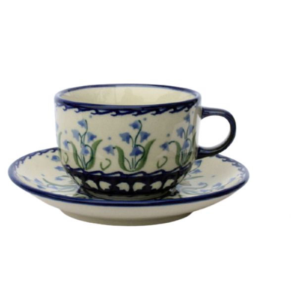 Polish Pottery cup and saucer bellflower design - 2.Qual.