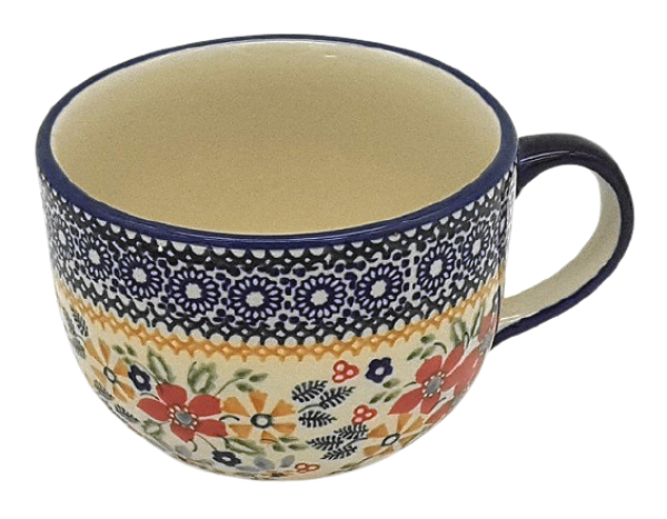 Polish Pottery cafe-au-lait-cup 450 ml Cornelia pattern