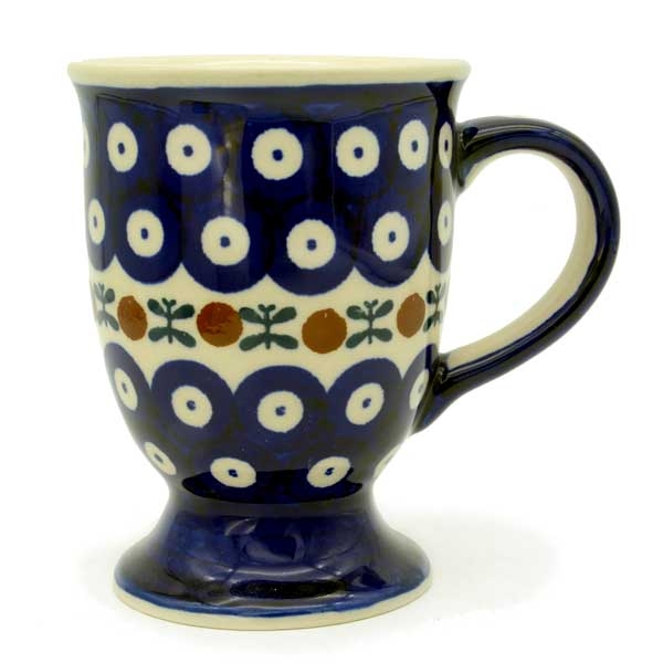 Polish Pottery Capuccino Mug - Pattern Kranz