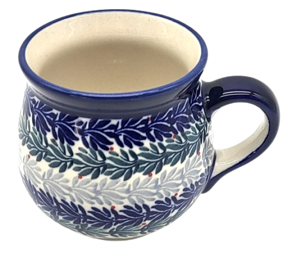 Polish Pottery Mug Round - Coral Pattern