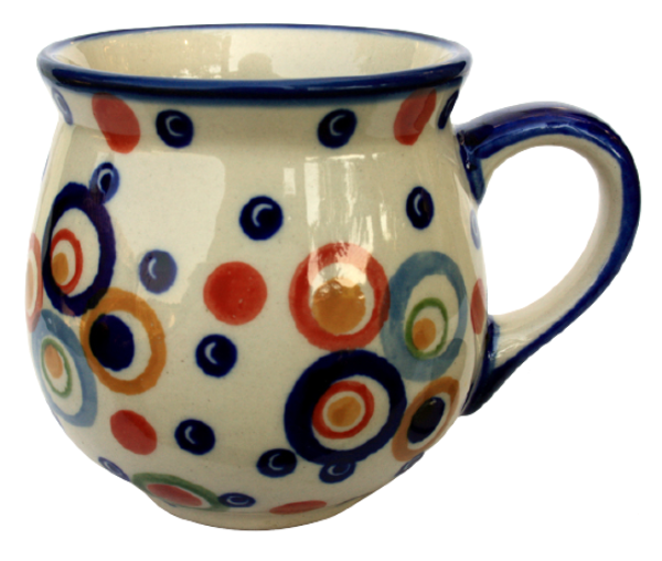 Polish Pottery Mug Round - Kadinski Pattern