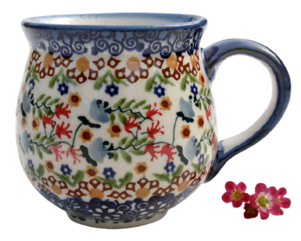 Polish Pottery Mug Round - Florac Pattern