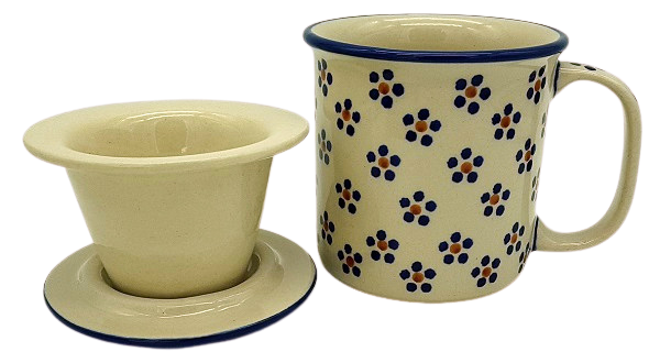 Polish Pottery Mug Straight (l) Pattern Margarete - 2.Qual.