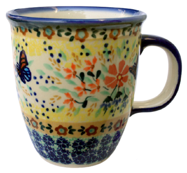 Polish Pottery mug "Mars" papillon design