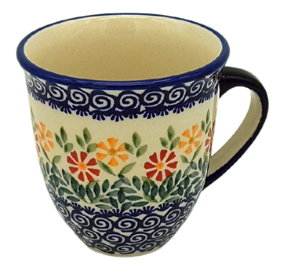 Polish Pottery Mug "Mars" (l) - Pattern Adelheid