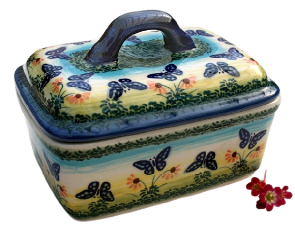 Polish Pottery Butter Box Carmen design - 2.Qual.