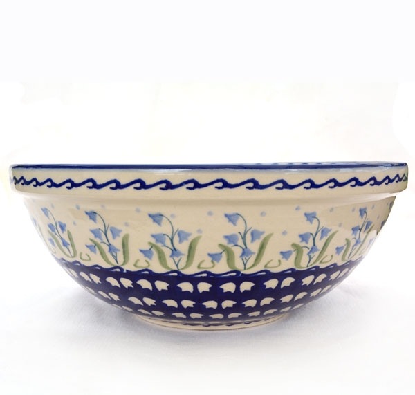 Polish Pottery Salad bowl 24 cms bellflower design - 2.Wahl