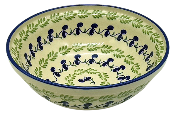 Polish Pottery Salad Bowl Olives design - 2.Qual.