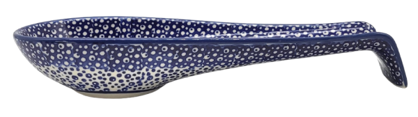 Polish Pottery Spoon Rest pattern blue Fluttery