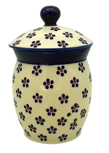 Polish Pottery garlic jar with lid