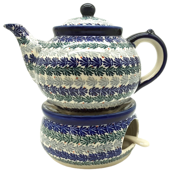 Polish Pottery Teapot - Coral Pattern