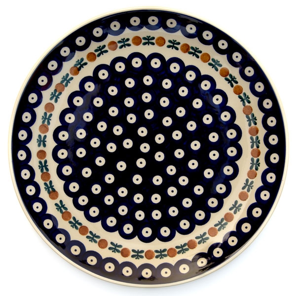 Polish Pottery Dinner Plate 25.5 cms in Garland Pattern
