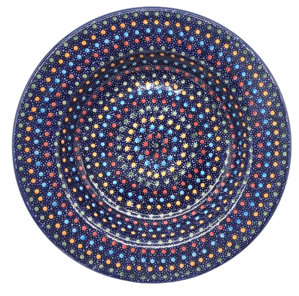 Polish Pottery soup plate T-133 pattern blue eye