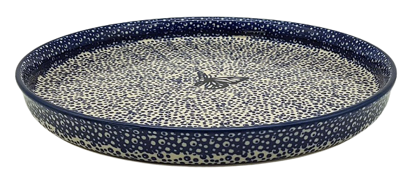 Polish Pottery Dinner Plate - Pattern blue Flutterer
