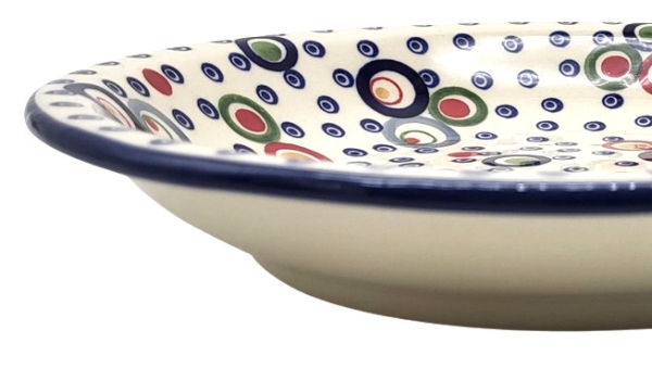 Polish Pottery soup plate without rim, Kadinski pattern