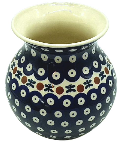 Polish Pottery Vase Round (l) in Garland Pattern