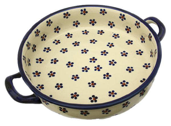 Polish Pottery Baker round with handles - Margarete Pattern