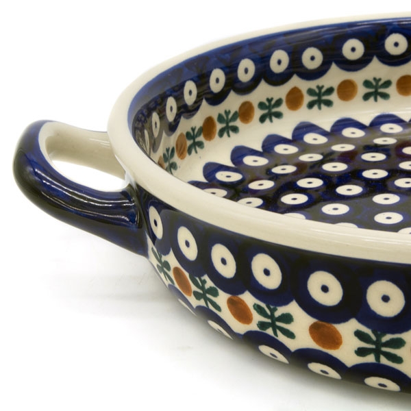 Polish Pottery Baker round with handles - Garland Pattern 2nd quality