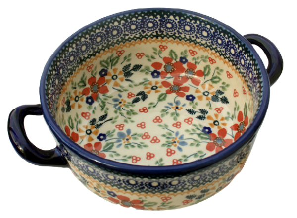 Polish Pottery soup dish, pattern Cornelia